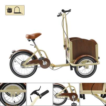 Areyourshop Folding Pet Dog Bicycle Cart Reverse Three-Wheel Bike Can Take Pets Take Express Bike,Bicycle Trailers For Travel
