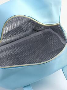 1pc Leather Insulated Storage Bag, Elegant Solid Color, Unique Exquisite Embroidered Letter Design, Keeps Temperature & Style - Multicolor - View 11