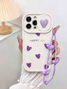 Phụ kiện dây xích có thể tháo rời hình trái tim Valentine, Ốp lưng iPhone 14 chống sốc thiết kế hình trái tim dễ thương màu kẹo, Ốp lưng điện thoại sơn sáng tạo tương thích với iPhone 10/XR/7/8/11/13/14 Pro Max chống nước, chống rơi, chống trầy xước - Nhiều màu - Xem 3