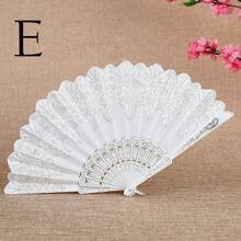 1pc Retro Pattern Elegant Polyester Hand Fan, Suitable For Casual/Party Use - Multicolor - View 22