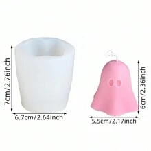 万圣节 DIY 恐怖鬼魂树脂环氧蜡硅胶模具、鬼魂毛绒娃娃、手工皂、香薰蜡烛、石膏装饰模具 - 彩色 - 查看 3