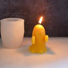 万圣节 DIY 恐怖鬼魂树脂环氧蜡硅胶模具、鬼魂毛绒娃娃、手工皂、香薰蜡烛、石膏装饰模具 - 彩色 - 查看 5