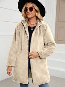 Risissida Women's Casual Reversible Hooded Jacket With Pockets, Lightweight Faux Fur Lined Quilted Windbreaker, Suitable For Spring, Autumn And Daily Wear - Gold - View 7