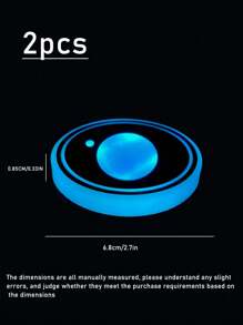 2pcs Car LED Lighting Cup Holder Pad, 7-Color Changing USB Rechargeable Antiskid Car Atmosphere Light