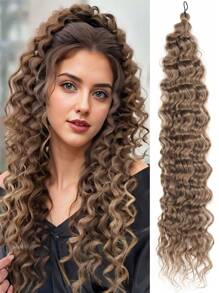 Crochet Hair 24 Inch Synthetic Curly Crochet Hair Water Wave Crotchet Hair Curly Braiding Hair Extensions For Women Girls Daily - Multicolor - View 14