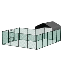 BingoPaw Large Iron Walk-In Chicken Run Coop Cage Hens Rabbit Dogs Ducks Chickens Poultry - Black - View 2