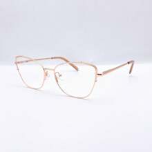 Glasses Frame Women's Metal Detailed Rim Moda BonitaaaCasualLISOFEMININOMODALISA - 駝色 - 查看 2