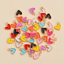 20 pçs bonito gota de óleo em forma de coração pingente de liga de zinco para mulheres pulseira colar diy jóias fazendo