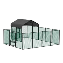 BingoPaw Large Iron Walk-In Chicken Run Coop Cage Hens Rabbit Dogs Ducks Chickens Poultry - Black - View 1