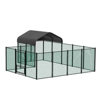 BingoPaw Large Iron Walk-In Chicken Run Coop Cage Hens Rabbit Dogs Ducks Chickens Poultry