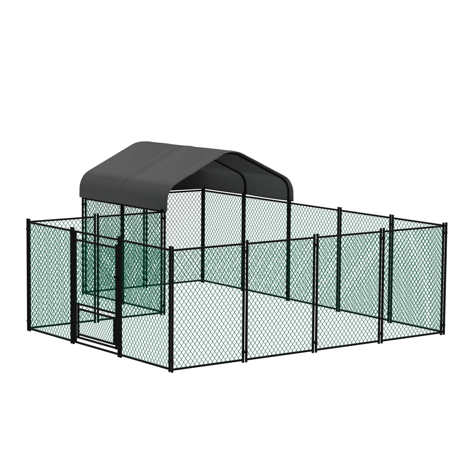 BingoPaw Large Iron Walk-In Chicken Run Coop Cage Hens Rabbit Dogs Ducks Chickens Poultry - Black - View 1