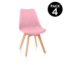 Duehome Pack 4 sillas de comedor Beench ✅ Entrega 7-9 días a España (península) - Rosa - Ver 2