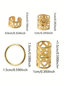 80pcs Mixed Hair Ring Dreadlocks Set, Personalized Street Party Braided Hair Clips Hair Accessories Loc Hair Jewelry For Braids For Girls And Women Boho,Gold Head Piece, School Stuff