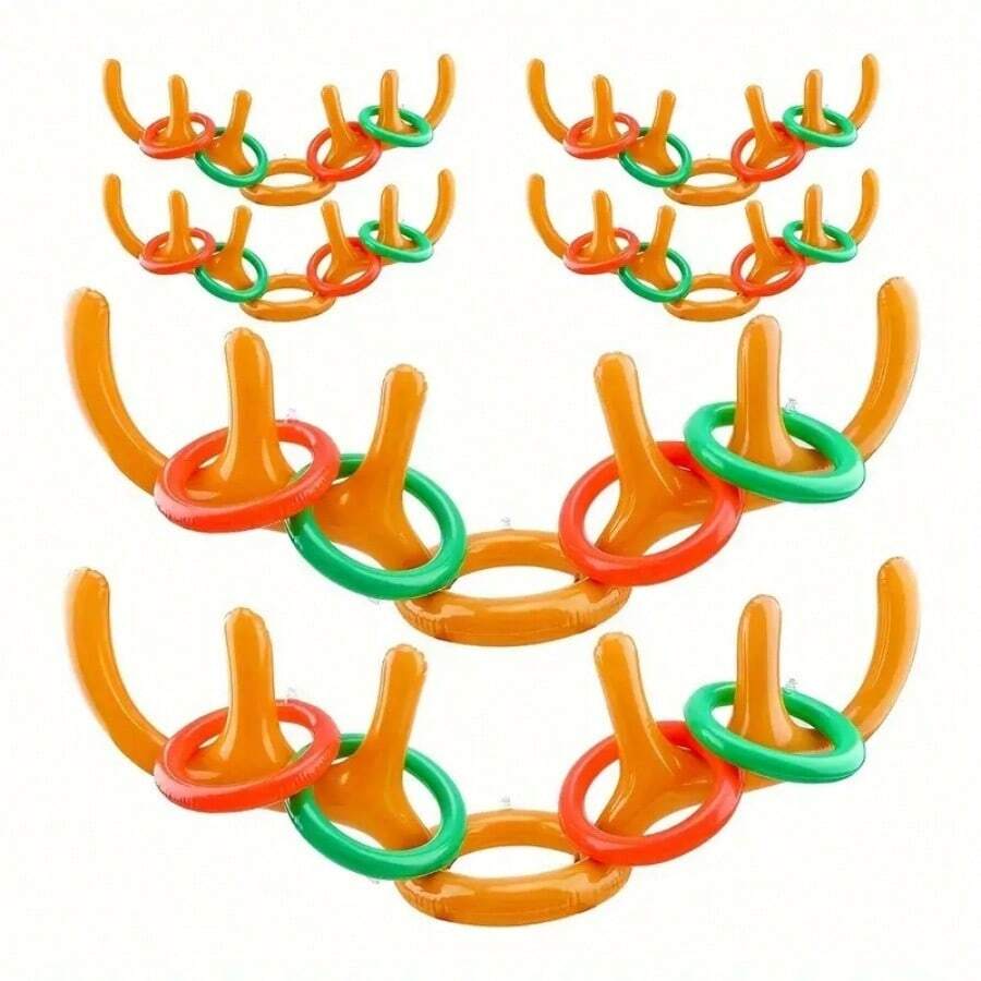Christmas Decoration 1pc Inflatable Reindeer Ring Toss Game Fun