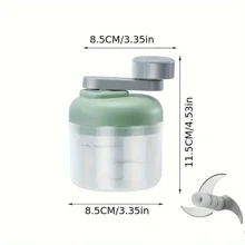 1 件不锈钢多功能蔬菜切割机 - 轻松的大蒜捣碎机、研磨机、粉碎机、切碎机、水果粉碎机、手动食品加工机，适合家庭厨房使用 - 无需充电、易于清洁、节省空间的设计 - 白色 - 查看 6