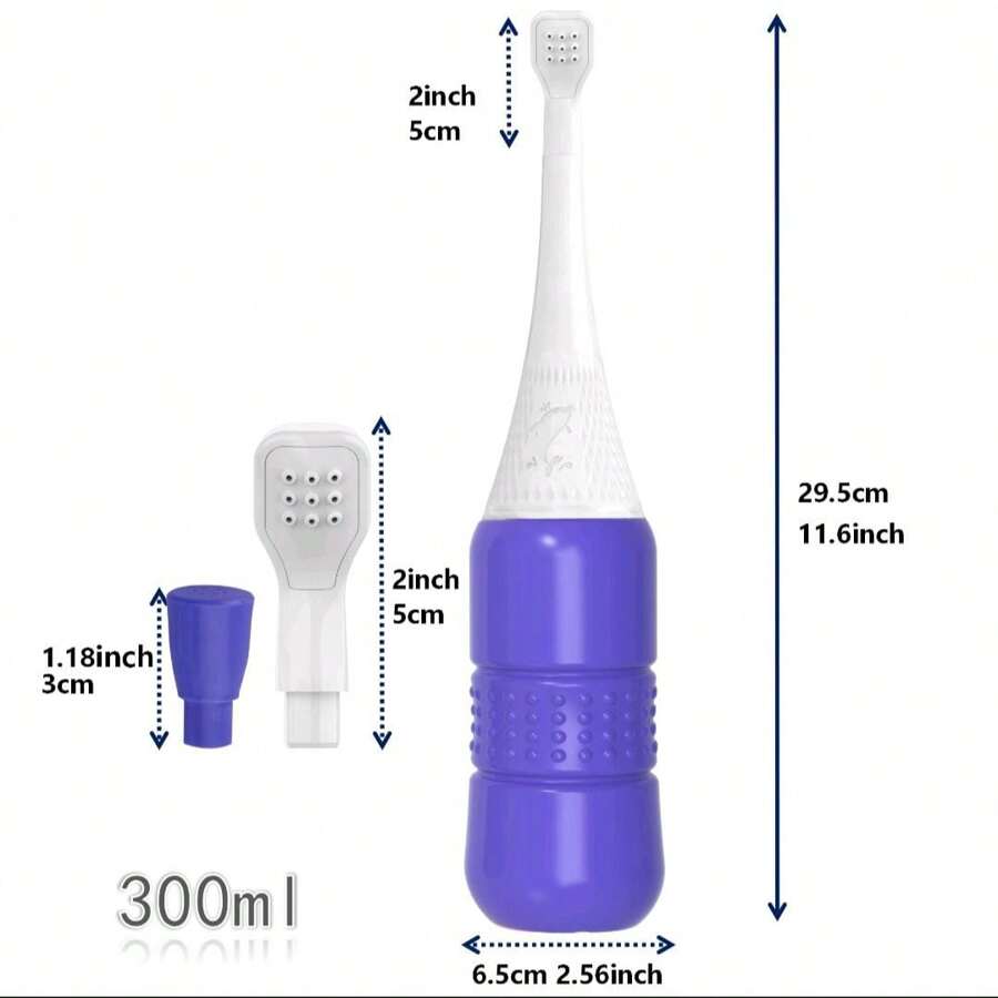 300ml Streamlined Intimate Wash Device 2Headed Direct & Side Spray Portable Bidet Shower For