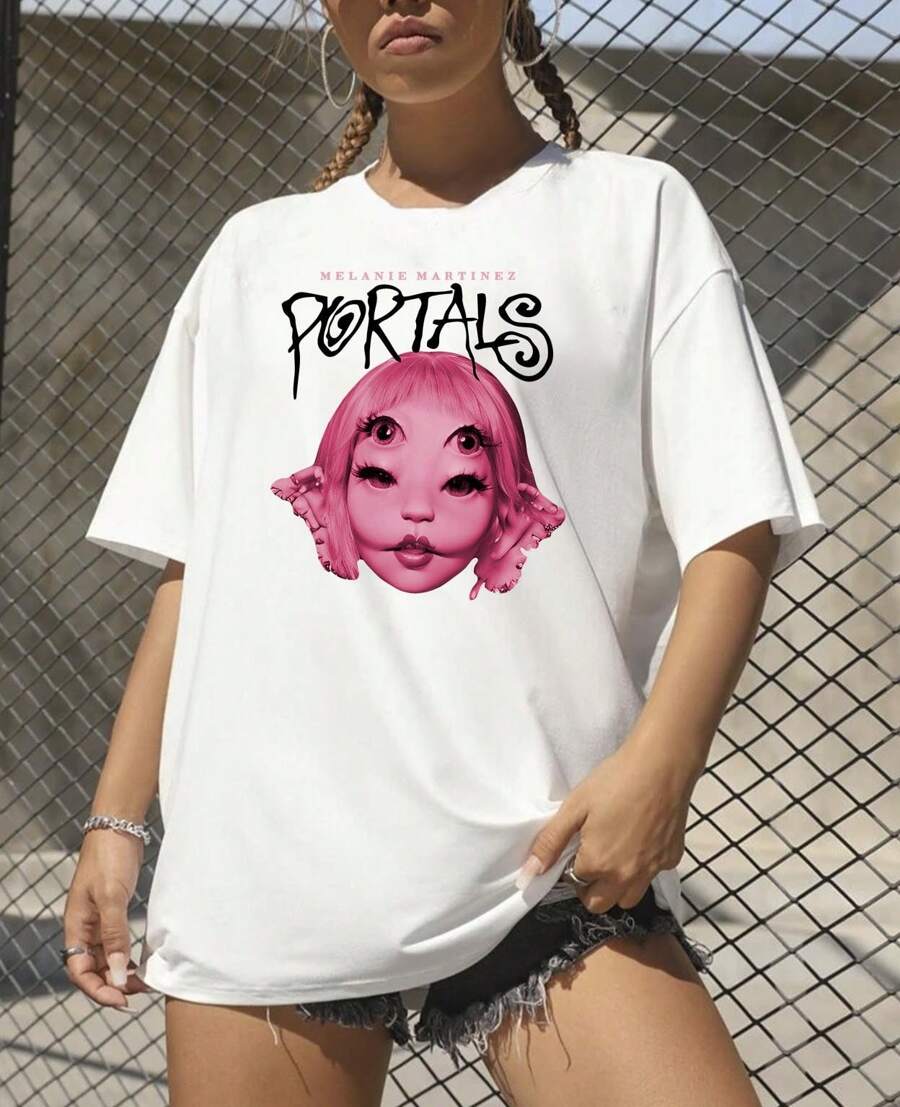 Vintage Basic T-Shirt Banda Portals Tour Unisex - White - View 1