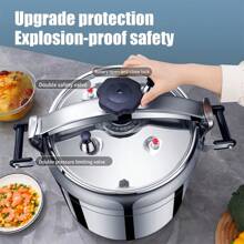 18-44cm Aluminum Alloy High Pressure Cooker, Commercial Large Capacity Extra Large Size, Suitable For Gas & Induction Cooktop, For Hotel, Banquet And Multi-Person Use Seafood Boil - Black - View 2