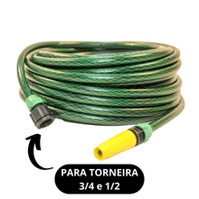Mangueira De Jardim Trançada 30 Metros Para Casa Jardim Flexível Resistente Com Esguicho Reforçada