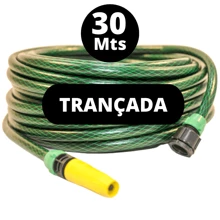 Mangueira De Jardim Trançada 30 Metros Para Casa Jardim Flexível Resistente Com Esguicho Reforçada