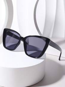 1pc Women's Black Cat-Eye Oversized Sunglasses, Minimalist & Stylish, Suitable For Daily, Beach, Party, Travel For Summer Beach Vacation,Outdoor,Travel