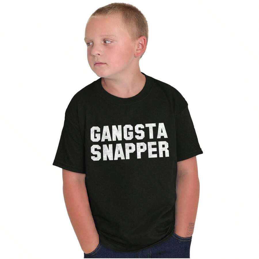 Gangsta Snapper Hip Hop Nerdy Geeky Crewneck T Shirts Boy Girl