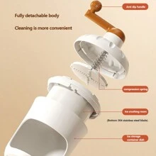 Manual Shaved Ice Maker, Portable Home Mini Snow Cone Machine, Crushed Ice Blender, Ice Shaver - White - View 5