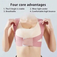 1pc Invisible Back Posture Corrector Brace For Adult, Body Shaper Waist Trainer Exercise Waist Belt Suitable For Workout Home Sports And Walk - Black - View 4