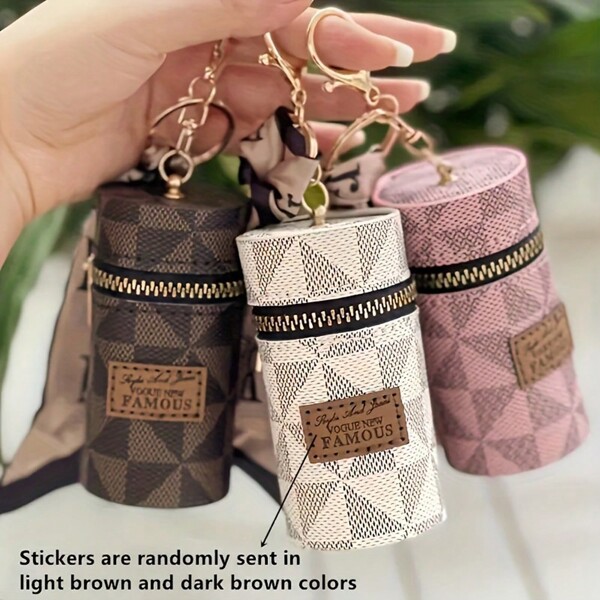 Retro Classic Pouch With Scarf Decor Zipper Portable Multifunctional Bag Vintage Key Bag Retro Classic Small Pouch & Bag Accessories Hot Pink Wallet Keychain For Women Wallet Mini Wallet Purse Wallet Coin Wallet