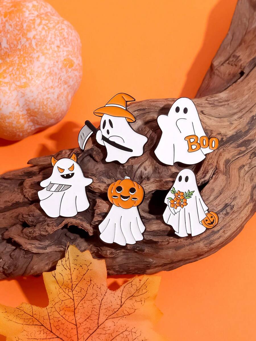 QIHOO 5 Chiếc Trâm Cài Hình Ma Thời Trang Và Phóng Đại Cho Phù Hiệu Trên Ve Áo, Giàu Không Khí Halloween, Một Món Quà Cho Bạn Bè Và Trẻ Em - Nhiều màu - Xem 1