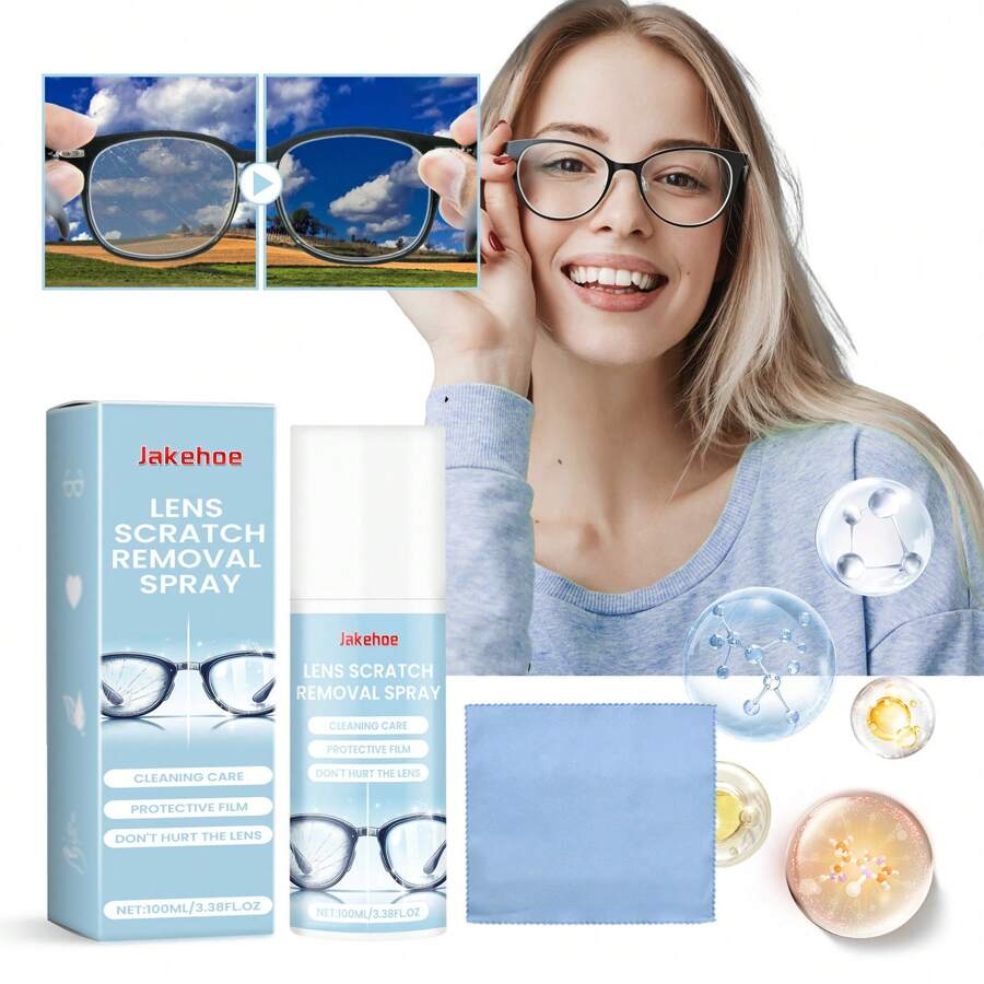 100ml Líquido limpiador de gafas, limpiador de lentes en spray para una visión clara, fácil de usar - Azul - Ver 1