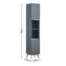 LIVINGANDHOME Living And Home Freestanding Tall Bathroom Storage Cabinet - Grey - View 11