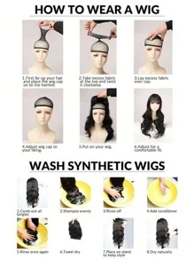 Headband Wigs Highlight Brown Short Straight Hair Black Bob Headband Wig Wear And Go Glueless Wig Synthetic Wig With Headband 12 Inch For Women