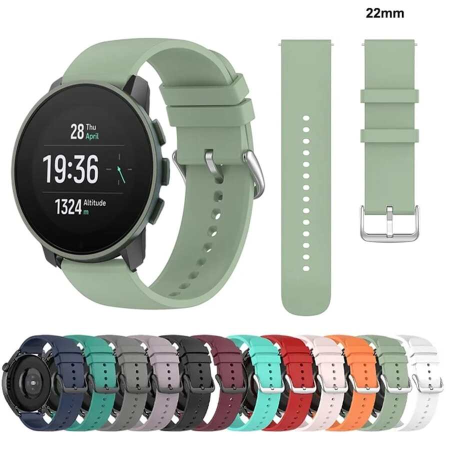 22mm Universal Silicone Band For Smart Watch Sport Silicone Band Strap For Suunto 9 Peak/Suunto 9 Peak Pro/Suunto 5 Peak 22mm Strap Replacement Accessories For Suunto 9 Peak 22mm - 22mm - View 1