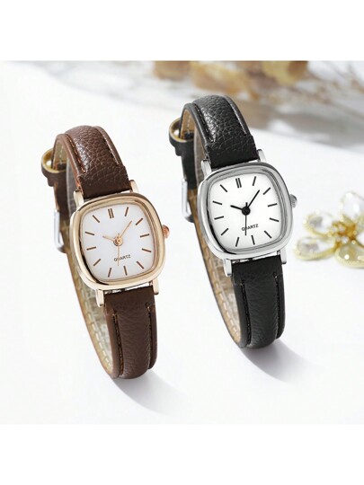 Couple Watches Women Quartz Lovers Horloge Wristwatch Ladies Klok Leather Festival view 4