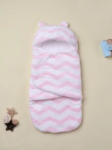 1pc Cartoon Print Baby Swaddle Wrap, Soft Flannel Newborn Infant Stroller Blanket Receiving Blanket, Spring & Autumn Love Valentine