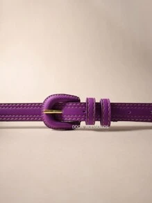 Women's Belts Thin 2 CM Colorful Casual Fashion With Two Loops - Màu tím - Xem 2