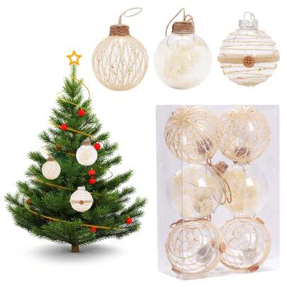 6PCS/Set Christmas Ball Ornaments Set With Top Tier Surface Finishing Processes Decoration Suitable For Weddings Engagements,Christmas Decor,Christmas Gift