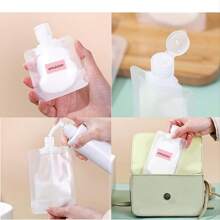 17pcs/Set [15 Pack Travel Pouches +2pcs Label Paper For Toiletries], TSA Approved, Travel Size Portable Containers, Stand Up Pouch, Refillable Travel Accessories For Shampoo Conditioner Lotion Soap Liquids