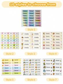 Custom Waterproof Stickers, Personalized Name Labels With Colorful Background For Kids School Supplies And Office Essentials - Style 1 - View 4