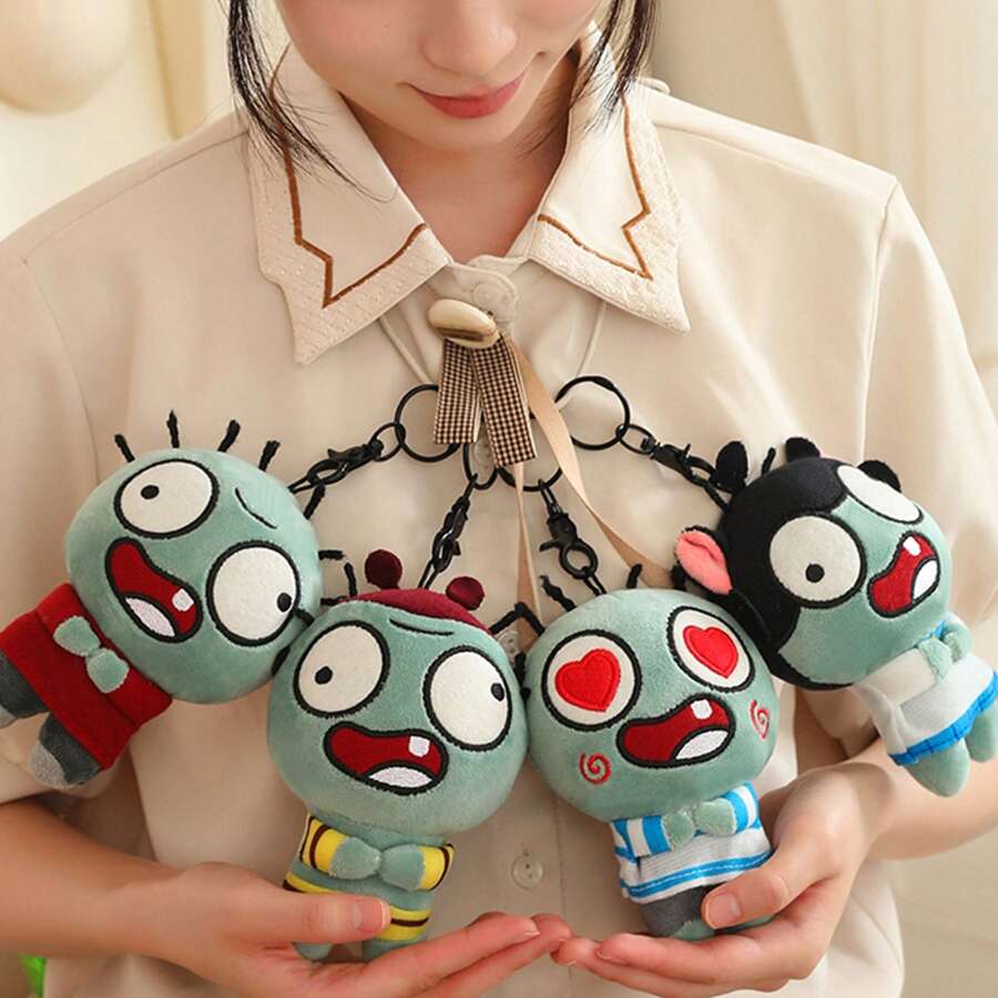 1 件僵尸娃娃吊坠，“我崇拜你”有声毛绒娃娃，有趣的僵尸毛绒钥匙扣，背包装饰，包括“我崇拜你”音频，生日/节日礼物