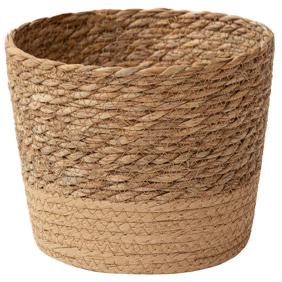 Natural Woven Planter Basket Straw Wicker Storage Baskets Multifunctional Garden Flower Pot For Living Room Bedroom Balcony Home Bathroom Decor Bathroom Organizer Summer Back To School - Coffee Brown - View 1