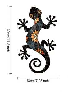 POSIGLOWTH 1pc Lizard Hanging Ornaments Charming Metal Gecko Wall Decor For Indoor & Outdoor Spaces, Perfect Gift For Family And Friends - Multicolor - View 14