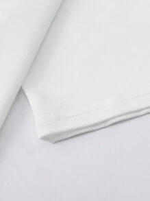 个性化图案定制宽松女式T恤，圣诞节个性化照片定制，可将您的朋友/家人/情侣/风景/宠物照片、生日/周年纪念日/情人节/礼物图案印在衣服正面。舒适宽松圆领短袖女式T恤，秋季服装，万圣节/返校季/圣诞节假期定制，派对礼物。休闲白色夏季 - 白色 - 查看 6