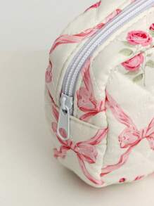 Cute Quilted Makeup Bag Cosmetic Bag Aesthetic Travel Toiletry Bags Sanitary Napkin Storage Bag, Portable Makeup Bag, Feminine Menstrual Pad Tampon Organizer, First Period Kit Bags Cute Pouch Kawaii Aesthetic For Women Makeup Bag Cosmetic Bag For Women Large Capacity Makeup Bags Makeup Brushes Storage Bag Travel Toiletry Bag Organizer Sanitary Napkin Storage Bag, Menstrual Cup Pouch Nursing Pad Holder Tampon Bags Feminine Product Pouches Portable Period Kit Bag For Girls Travel Essentials Cruise Essentials Dorm Essentials, Wedding Bridesmaid Gifts, Mom Gifts, Birthday Gifts, Gifts For Friends And Teachers, Home Decor, Bathroom Livingroom Bedroom Decor, Bathroom Organizer, Jewelry Organizer, Lip Oil Organizer, Nail Polish Organizer , Bow - Multicolor - View 8