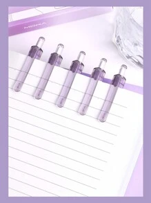 5 支/套按压凝胶笔，舒适硅胶笔架，0.5 毫米黑色书写墨水，适合办公室和学校的文具 - 均碼 - 查看 6