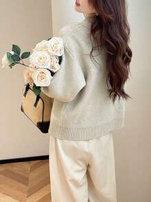 女士简约休闲优雅针织开衫