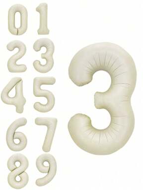 1個クリーミーホワイトの32インチ数字風船 お誕生日パーティー 箔風船 記念日の装飾