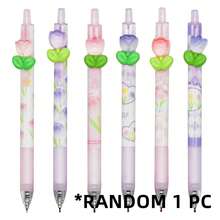 1 Peça / 6 Peças, Canetas Neutras de Pressão, Canetas com Design de Adesivo Fofo de Tulipa em Desenho Animado, Canetas Assinatura Altamente Atrativas, Adequado para Uso Estudantil e de Escritório