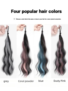 18 Inch Colorful Synthetic Spiral Curly Hair Scrunchie Messy Bun Hair Extensions